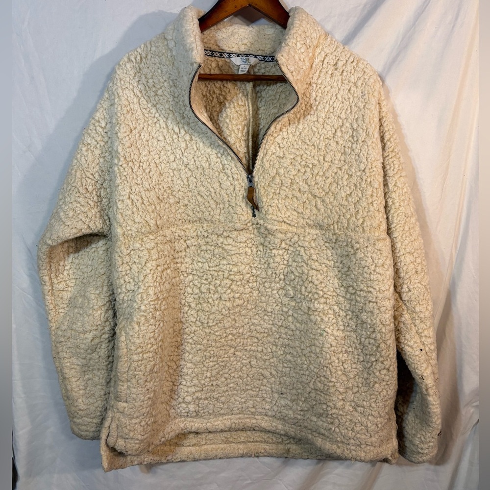 Time & TruCozy Cream Sherpa Pullover